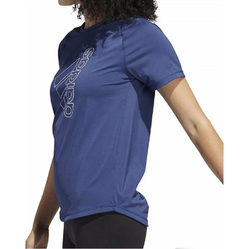 adidas Tech Badge of Sport Short Sleeve Womens Training Top - Blue