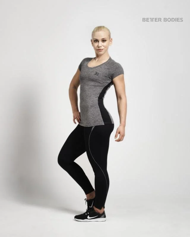 Better Bodies Performance Soft Tee - Antracite Melange