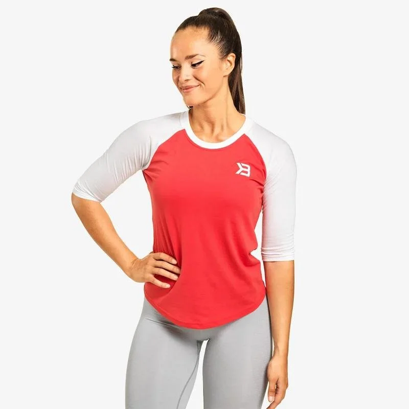 Better Bodies Women's Baseball Tee- Raspberry