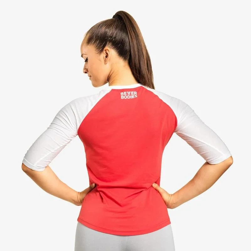 Better Bodies Women's Baseball Tee- Raspberry