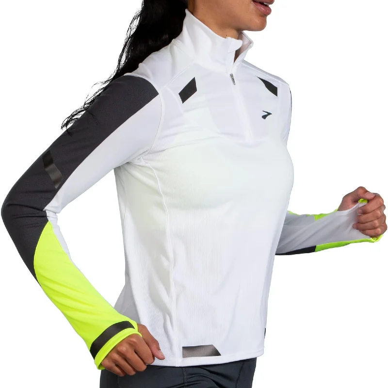 Brooks Run Visible Half Zip Long Sleeve Womens Running Top - White