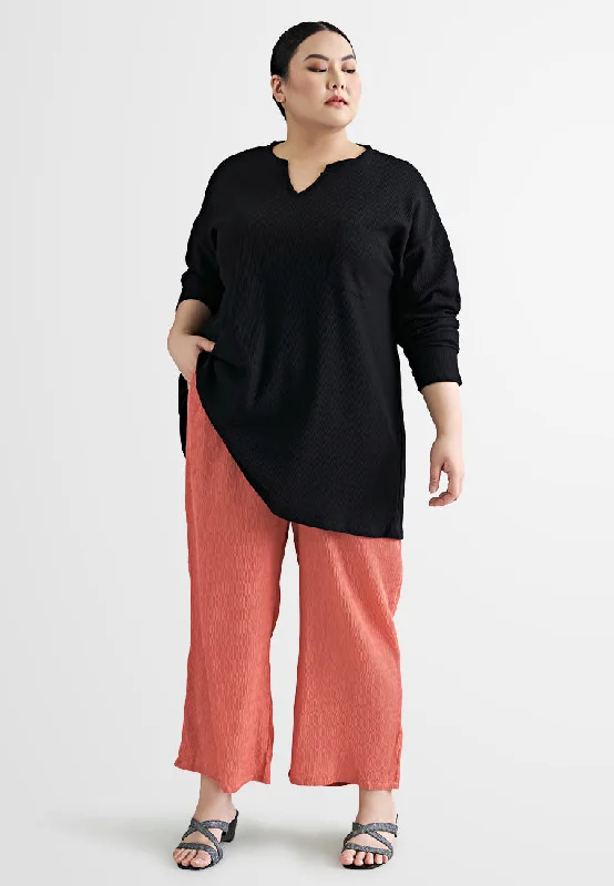 Miki Textured Waffle Minimalist Top