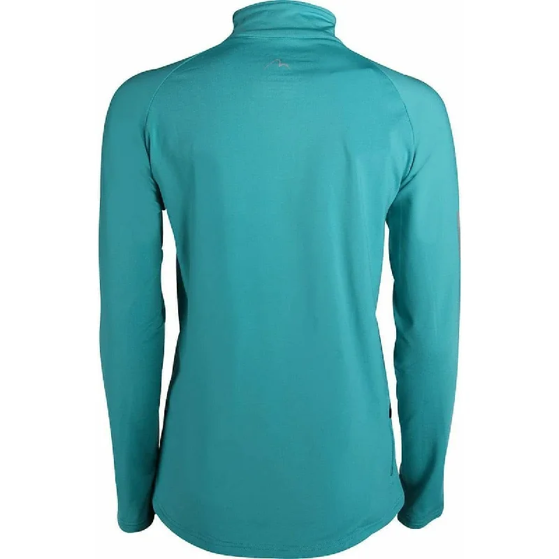 More Mile Vancouver Half Zip Long Sleeve Womens Running Top - Teal