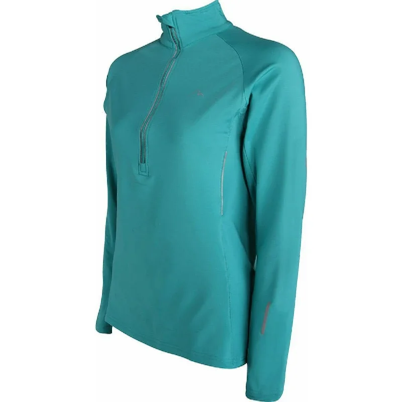 More Mile Vancouver Half Zip Long Sleeve Womens Running Top - Teal