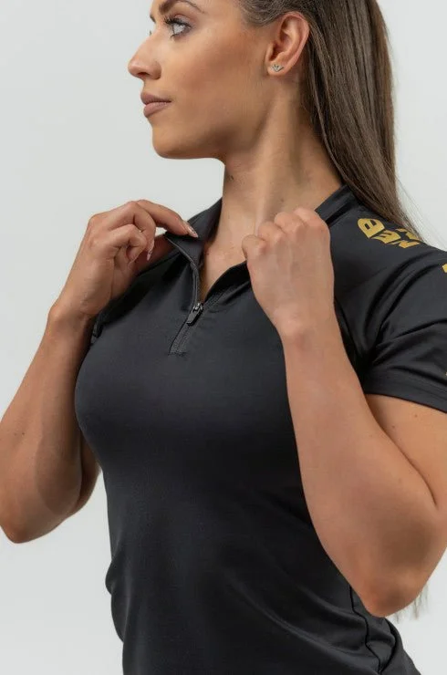 Nebbia Compression Zipper Shirt Intense Ultimate - Black/Gold