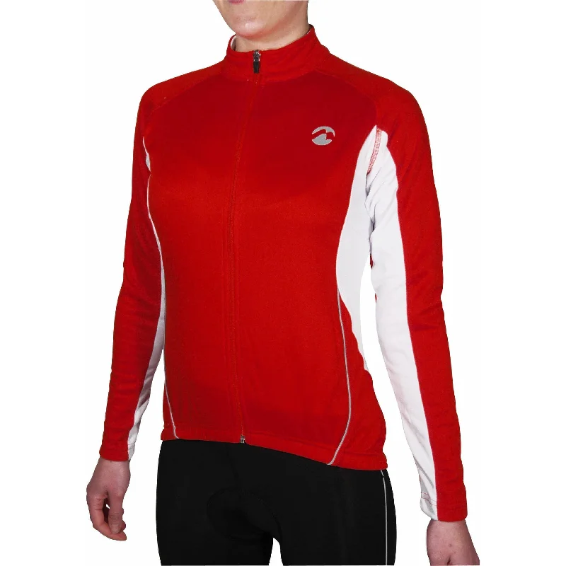 Piu Miglia Thermal Long Sleeve Womens Cycling Jersey - Red