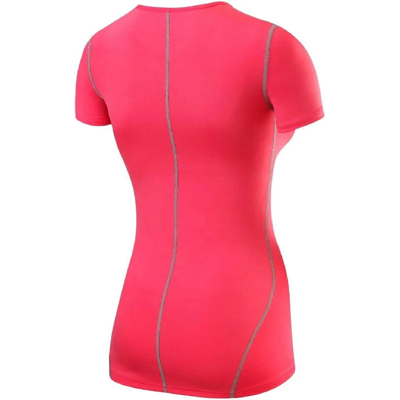 TCA Pro Performance Womens Short Sleeve Baselayer Running Top - Pink