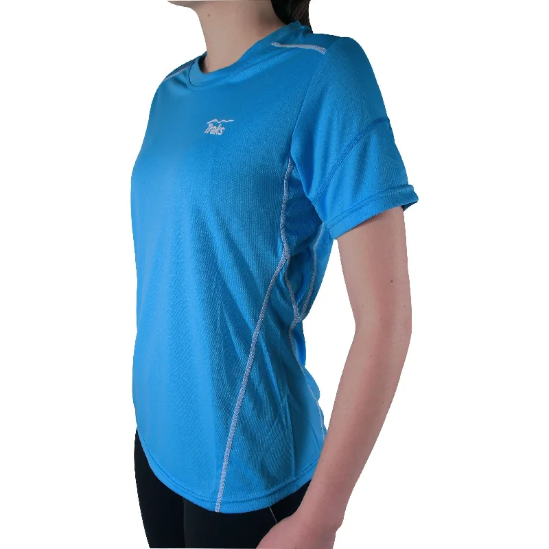 Traks Hills Short Sleeve Womens Running Top - Blue