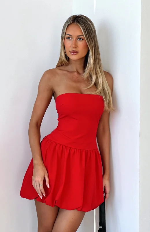 Diamond Dust Mini Dress Red