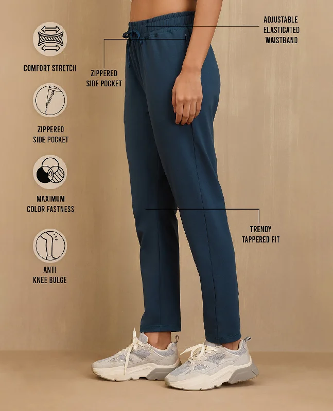 NYKD By Nykaa Cotton Comfort Pants-NYAT502-Blue