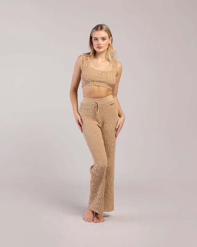 Rib Lounge Wide Leg Pant