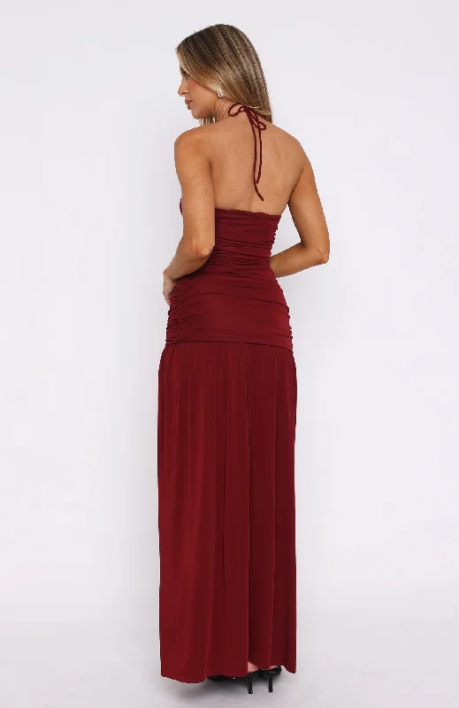 Sweet Skies Maxi Dress Burgundy