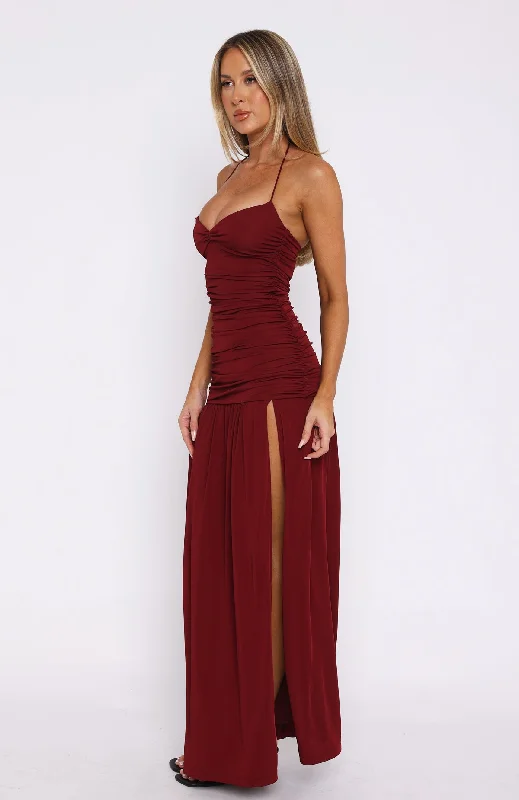 Sweet Skies Maxi Dress Burgundy