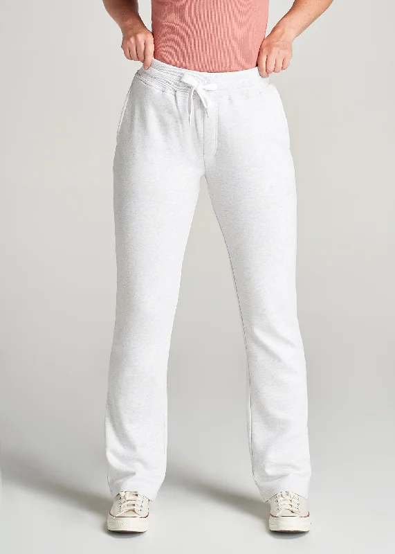 Wearever Fleece Open-Bottom Sweatpants for Tall Women in Heather Cloud White