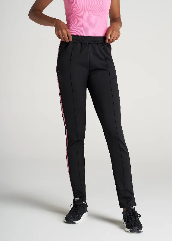 Women's Tall Athletic Pants in Black & Pink