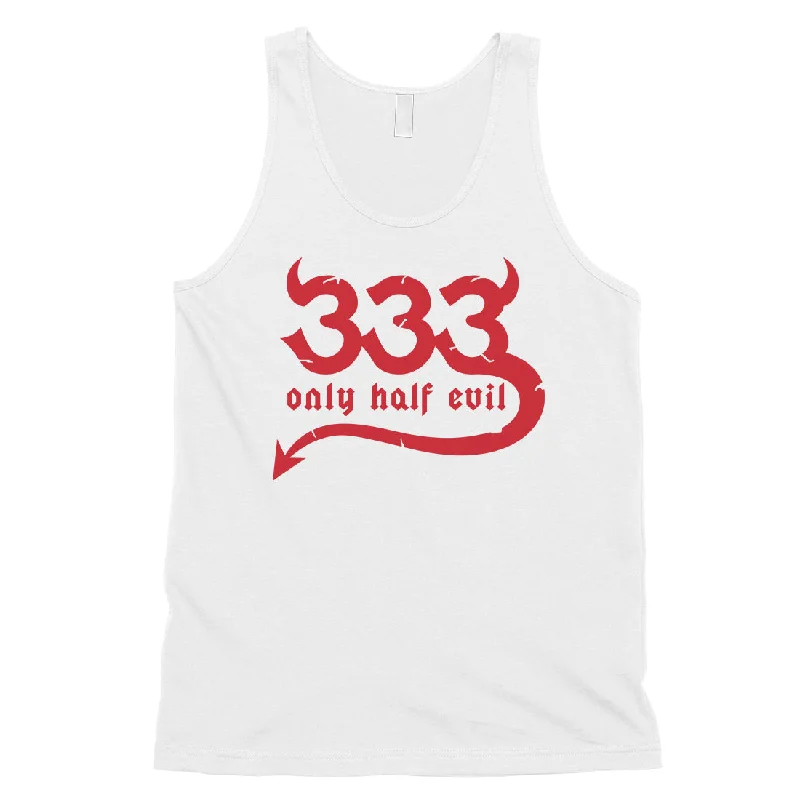 333 Only Half Evil Funny Halloween Costume Cute Mens Tank Top