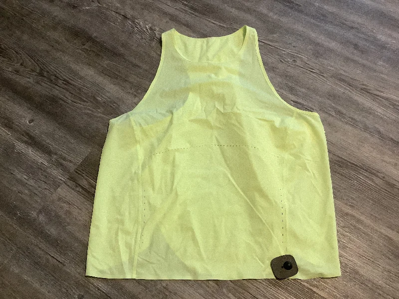 Athletic Tank Top By Lululemon In Yellow, Size: 10