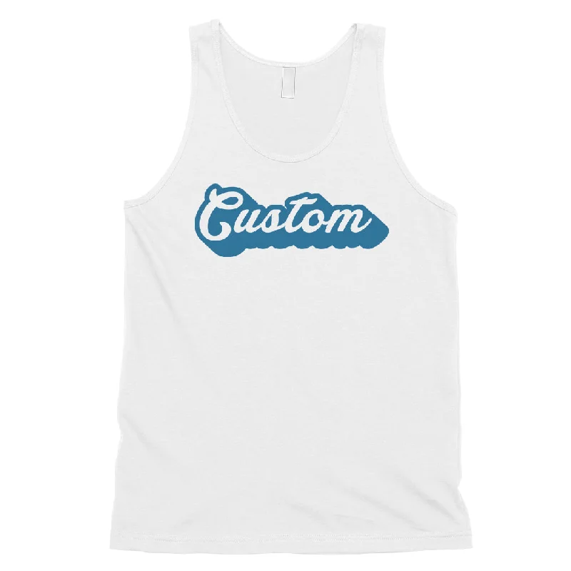 Blue Pop Up Text Cute Calm Rad Custom Mens Personalized Tank Tops