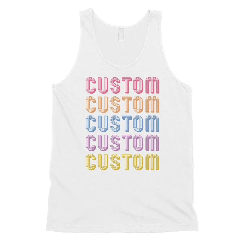 Colorful Multiline Text Fantastic Cool Mens Personalized Tank Tops