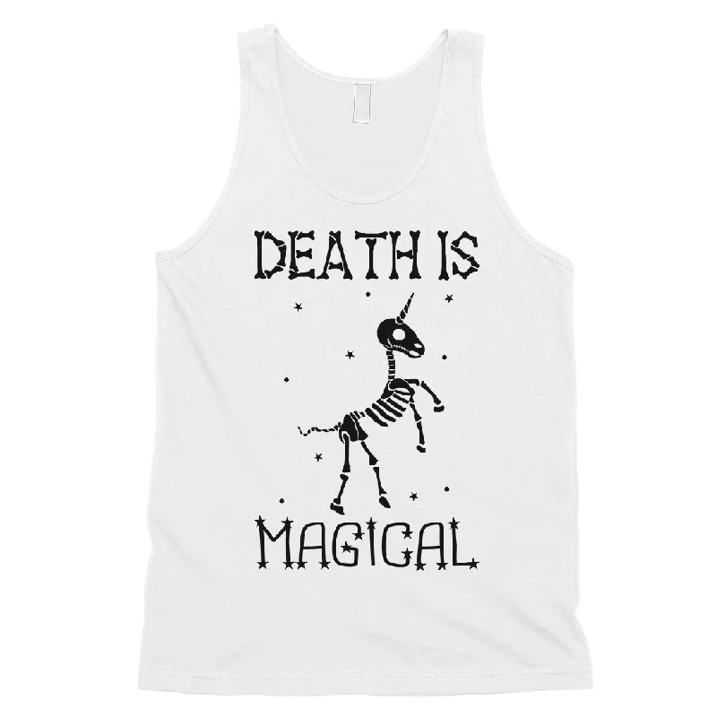 Death is Megical Unicorn Skeleton Funny Halloween Mens Tank Top