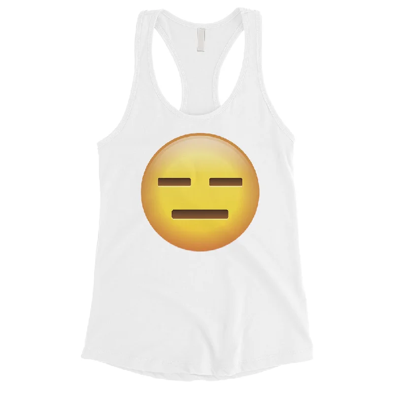 Emoji-Emotionless Womens Simple Basic Dramatic Funny Tank Top Gift