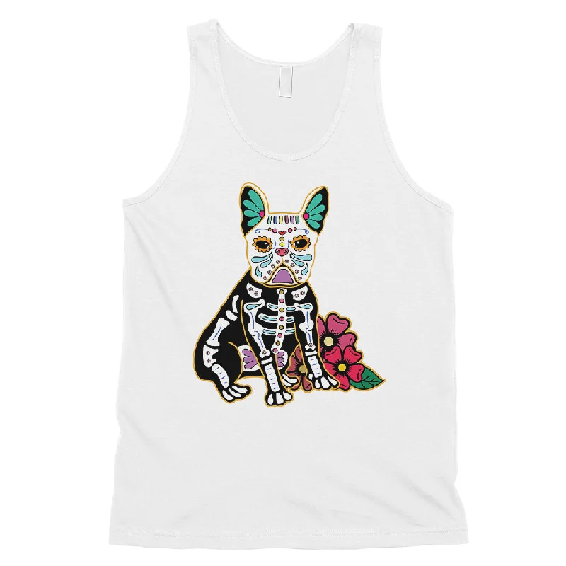 Frenchie Day Of Dead Funny Halloween Costume Cute Mens Tank Top