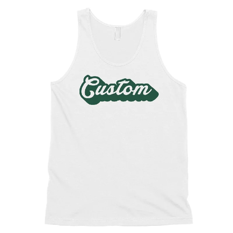 Green Pop Up Text Classic Cool Custom Mens Personalized Tank Tops