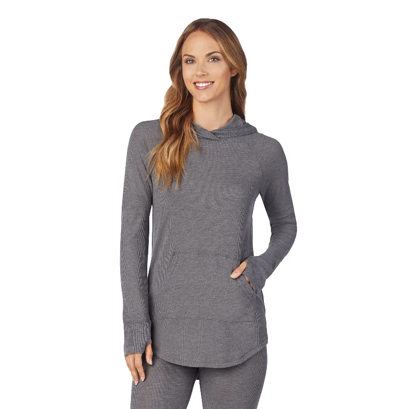 Stretch Thermal Long Sleeve Hoodie Tunic