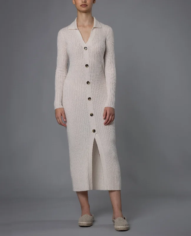 Kleid aus Cashmere in Creme