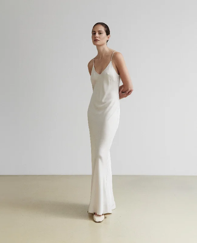 Kleid aus Seide in Creme