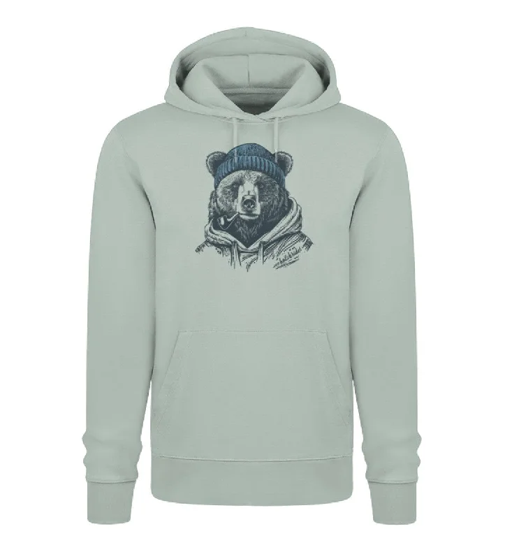 Bär mit Pfeife - Bio Unisex Hoodie (PREMIUM)