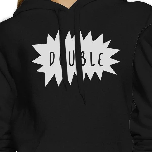 Double Trouble BFF Matching Black Hoodies