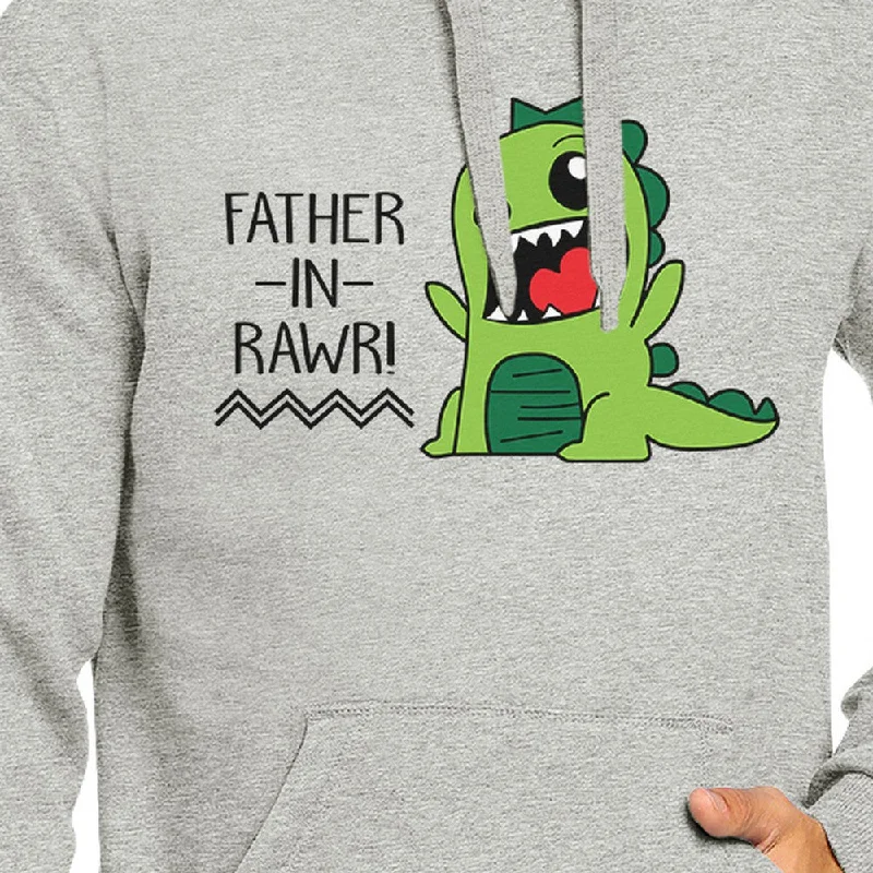 Father-In-Rawr Unisex Grey Hoodie Funny Fathers Day Gift For In Law