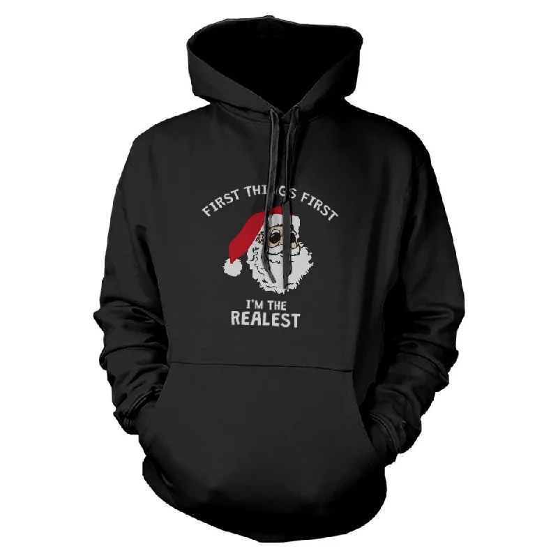 First Thing First Santa Hoodie Christmas Sweatshirt For Dog Lovers