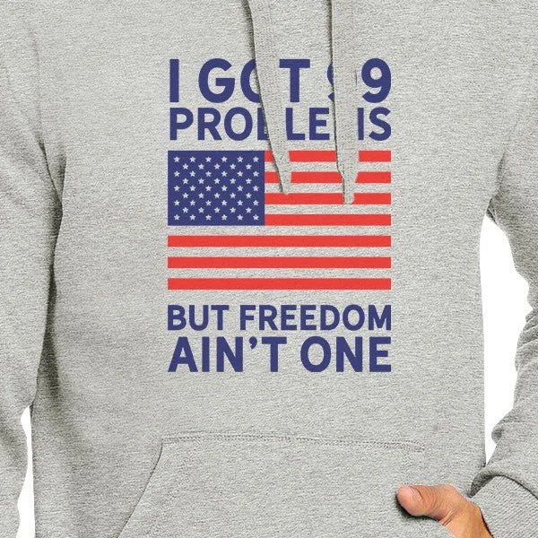 Freedom Ain't One Unisex White Hoodie For Fourth Of July