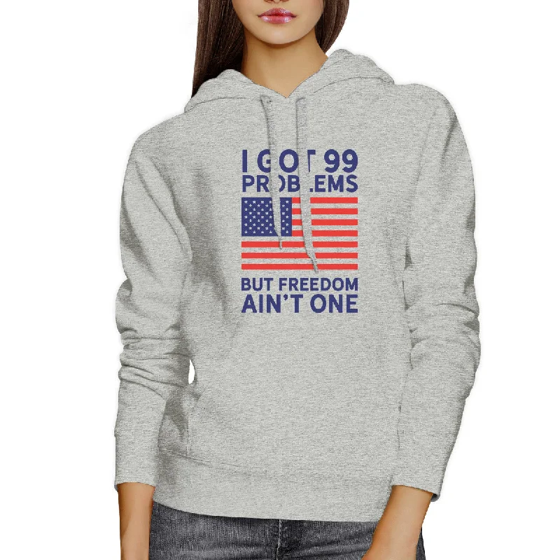 Freedom Ain't One Unisex White Hoodie For Fourth Of July