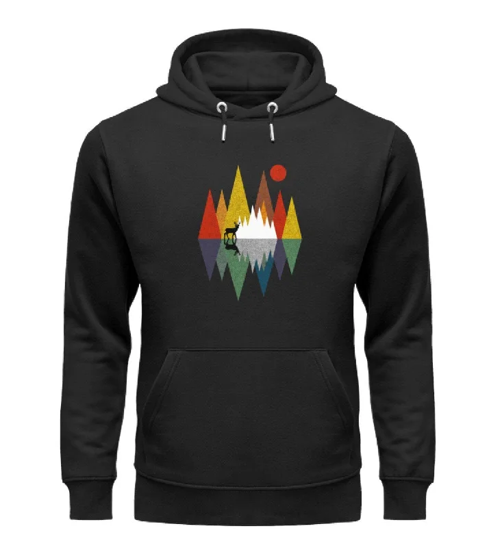 HIRSCH IM WALD GEOMETRISCH - Bio Unisex Hoodie (PREMIUM)