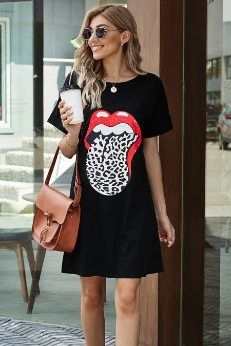 Lip Print Summer Dress