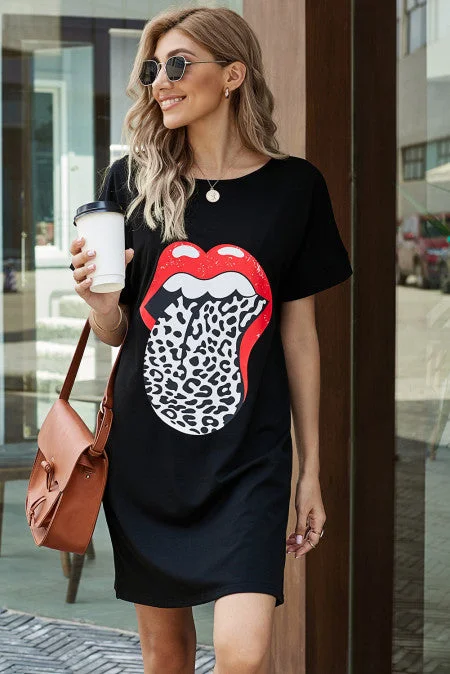 Lip Print Summer Dress