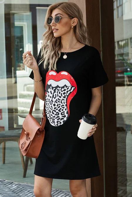 Lip Print Summer Dress