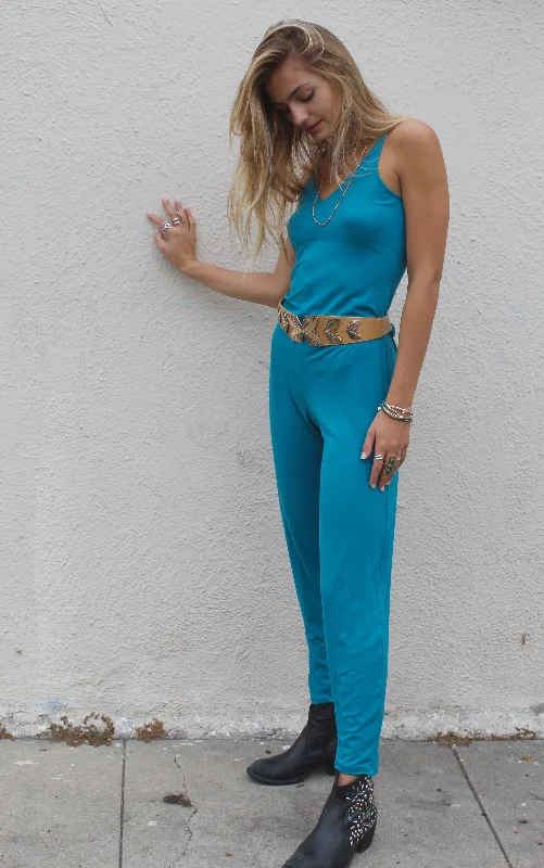 Fitted Knit Yoga Jumpsuit with Pockets