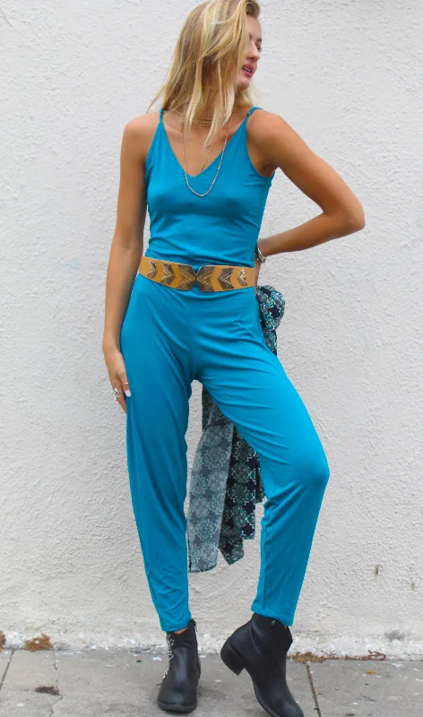 Fitted Knit Yoga Jumpsuit with Pockets