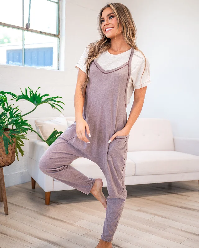 Heather Mocha Knit Jumpsuit