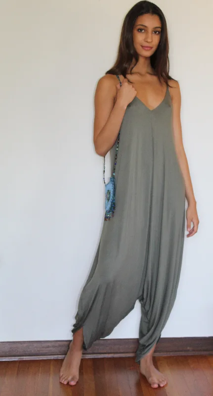 Sage Knit Jumpsuit with Pockets