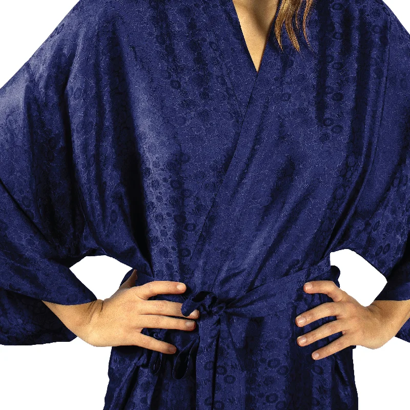 Luxury Artisan Silk Kimono Robes For Women, Jacquard, Washable Natural Mulberry Silk