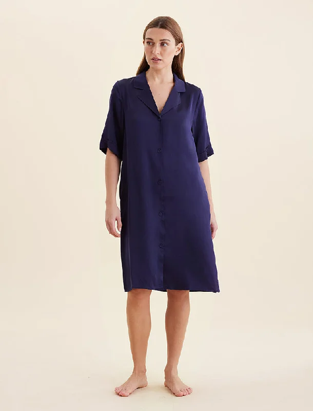 Audrey Silk Short Sleeve Nightshirt