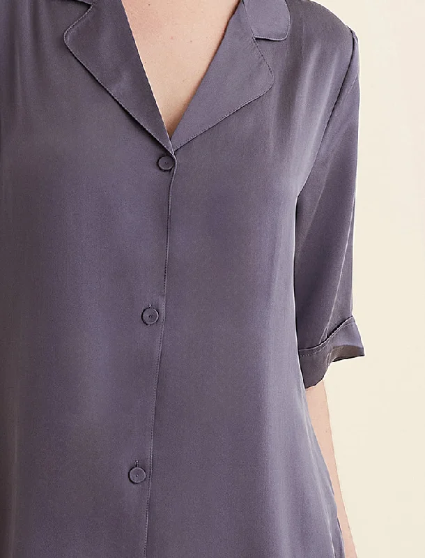 Audrey Silk Short Sleeve Nightshirt