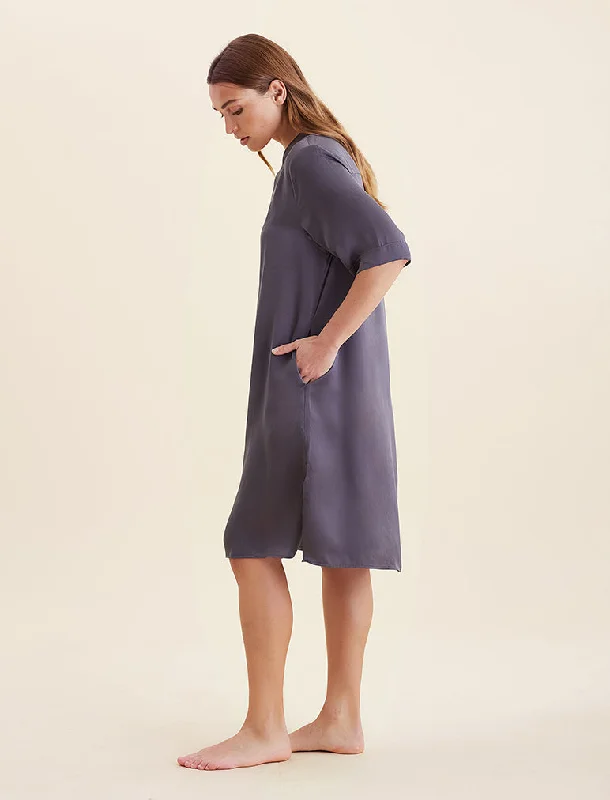 Audrey Silk Short Sleeve Nightshirt