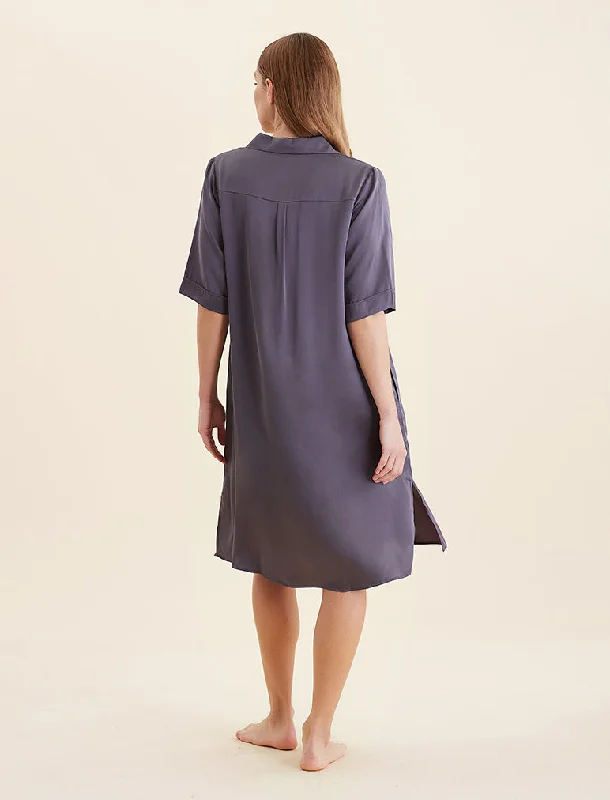 Audrey Silk Short Sleeve Nightshirt