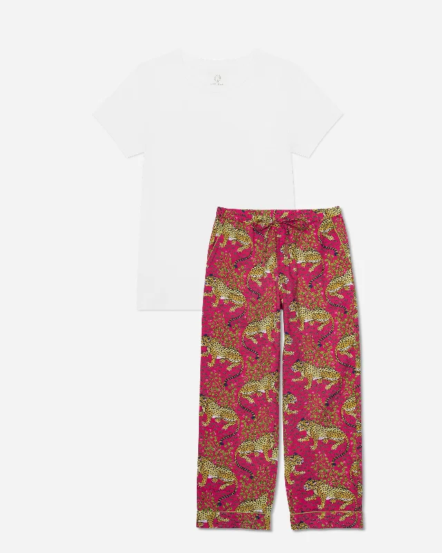 Bagheera - T-Shirt and PJ Pants Bundle - Hot Pink/Cloud